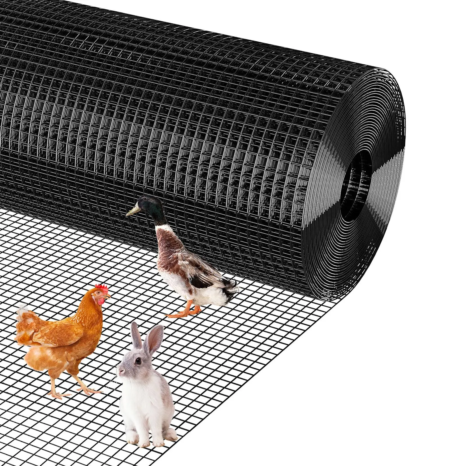 Hardware Cloth 1/2 inch - 48in x 50ft 19GA Galvanized Chicken Wire Mesh Roll,Hot-Dipped After Welding for Chicken Coop,Rabbit Cages & Garden Fencing