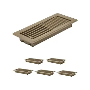 VEVOR 4x 10 Inch Floor Registers, 12 - Pack Vent Grilles, HAVC Heavy - Duty Walkable Iron Floor Vents, Easily Adjustable Rust - Proof Air Vents Deflector with Metal Damper, Ideal for Home Office, BlackVEVOR Super Brand Day