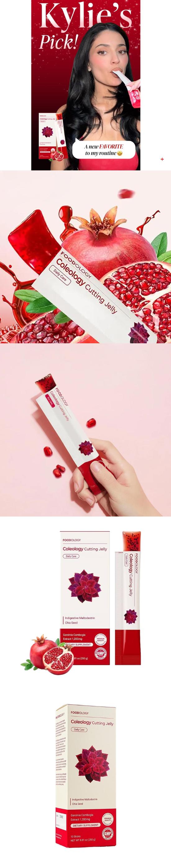 FOODOLOGY Korean Pomegranate 3 Flavor to Choose Jelly Sticks Coleology Cutting Jelly Low Calorie ,Supports Carbohydrate Metabolism-  10 Sticks/Box, Kylie's Pick