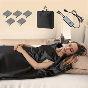 COSTWAY Infrared Sauna Blanket, Portable Full-Body Personal Sauna for Home Use w/Armholes, Wraps, Sauna Bag, 95-170 °F Temp Range, 30-90 Min Timer, Relaxation & Detoxification, Muscle Tension Release