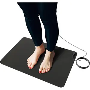 Grounding Mat for Sleep, Energy, Pain Relief, Inflammation, Balance, Wellness. Earth Connected Indoor Grounding for Home, Office, Work. 15 Foot Cord Included. Conductive Carbon