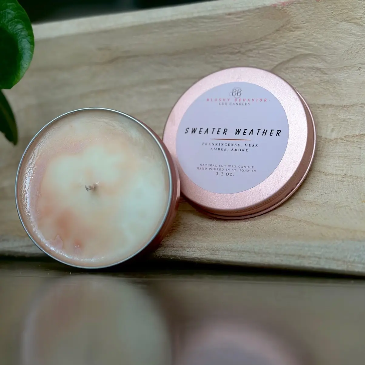 Sweater Weather mini tin candle