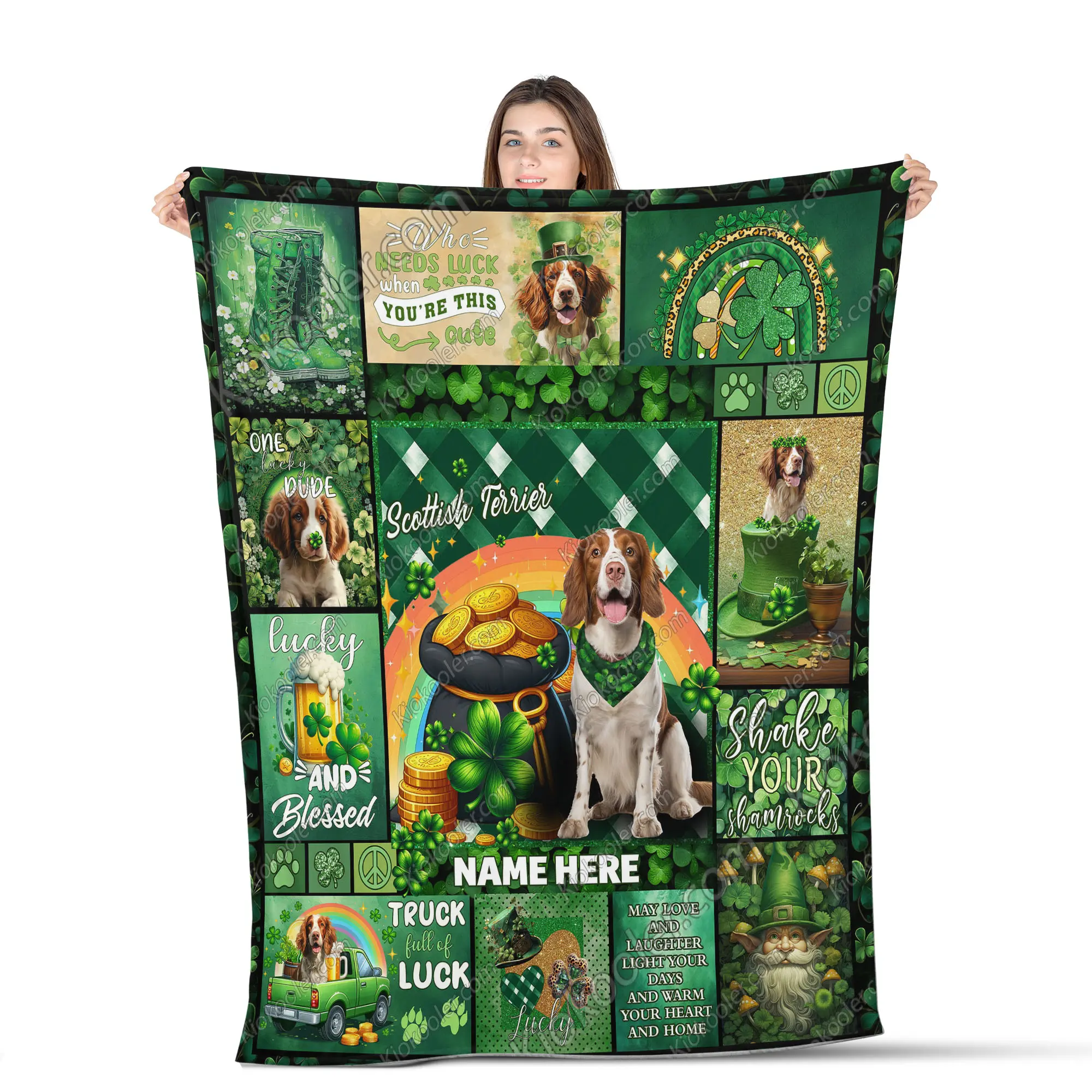 Welsh Springer Spaniel Dog Patricks Day Decor All Season Blanket, Welsh Springer Spaniel Dog Decor, Gifts For Dog Lovers, Sofa Throw Blanket Comfort Warmth Soft Blanket Fleece Blanket, Sherpa Blanket