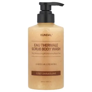 Kundal EAU Thermale Scrub Body Wash, Cozy Darjeeling, 16.9 fl oz (500 ml)