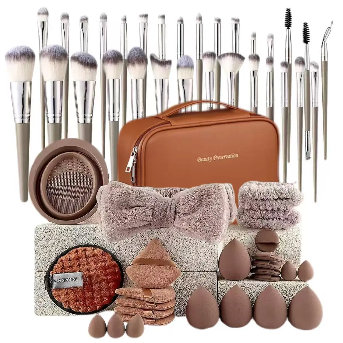 Grey + Brown 56-piece set