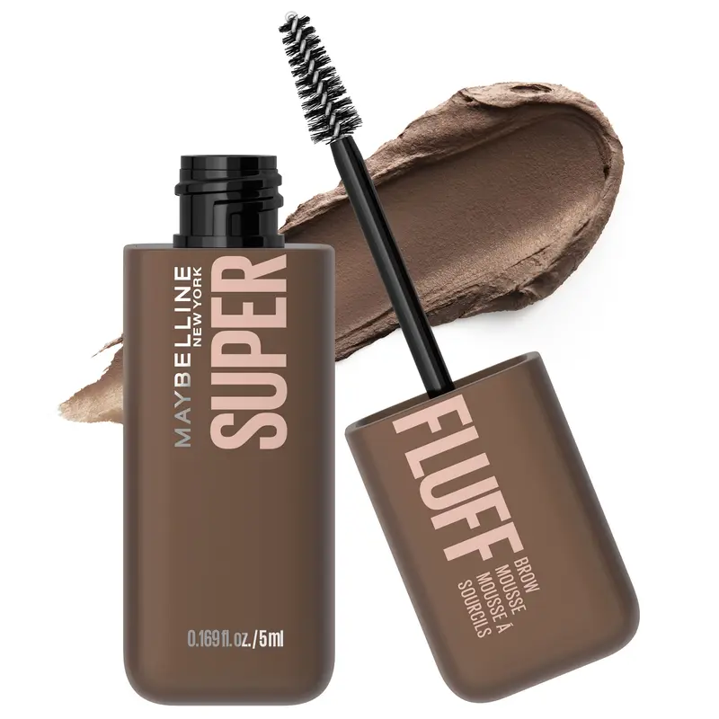 Superfluff Eyebrow Volumizing Mousse, Buildable Soft & Full brows, All-day Wear, Flake Resistant, Maybelline New York
