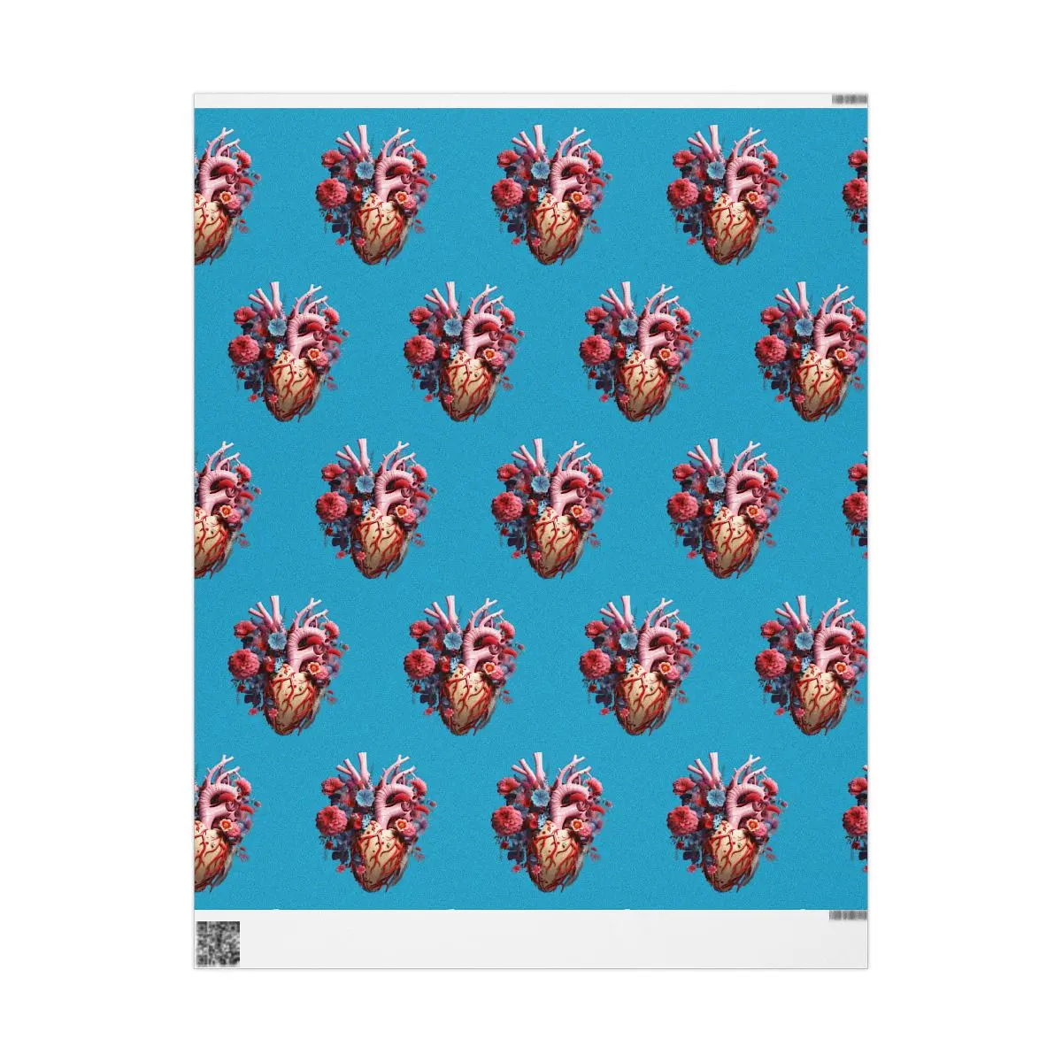Matte Romantic Heart Floral Wrapping Papers for Birthday, Anniversary, Valentine's Day - Gift Wrap, Special Event Decoration, Craft