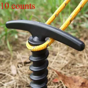 Windproof Canopy Tent Stakes, 10pcs/set Durable Spiral Design for Ultimate Stability in Outdoor Camping Adventures, Tent Accessories