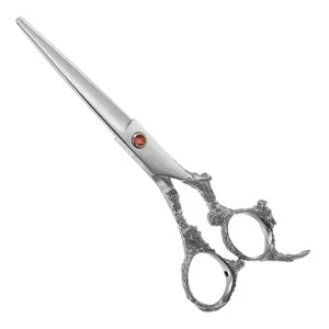VOCOSTE Hair Cutting Scissors, Professional Barber Scissors, Stainless Steel Razor, 6.5" Long, Silver Tone