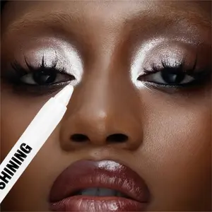1PC Silvery Eyeshadow, White Eyeshadow, Eye Highlighter, Shimmering, Cream Shadow Stick, Waterproof and Long-Lasting, Suitable for All Skin Tones and Makeup Styles, Perfect for Christmas, Halloween, Carnival, and Music Festivals