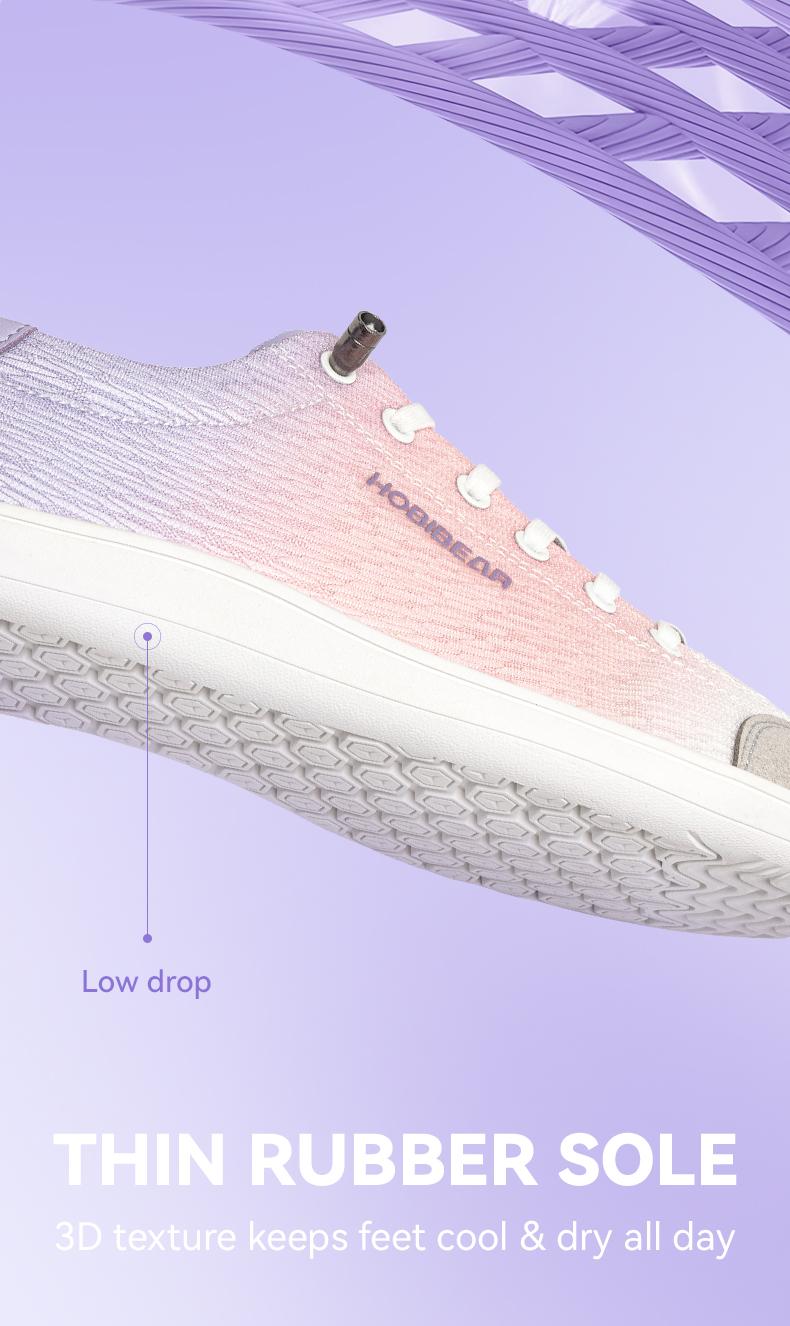 HOBIBEAR Women's Sneakers Barefoot Shoes for Women, 0 Drop Wide Toe, Anti Skid, Color Accented, Ultra Light, Flexible Lace Up, All Season Casual Trainers (Pink Purple Gradient Ombre) HOBIBEAR Women's Sneakers Barefoot Shoes for Women, 0 Drop Wide Toe, Anti Skid, Color Accented, Ultra Light, Flexible Lace Up, All Season Casual Trainers (Pink Purple Gradient Ombre)