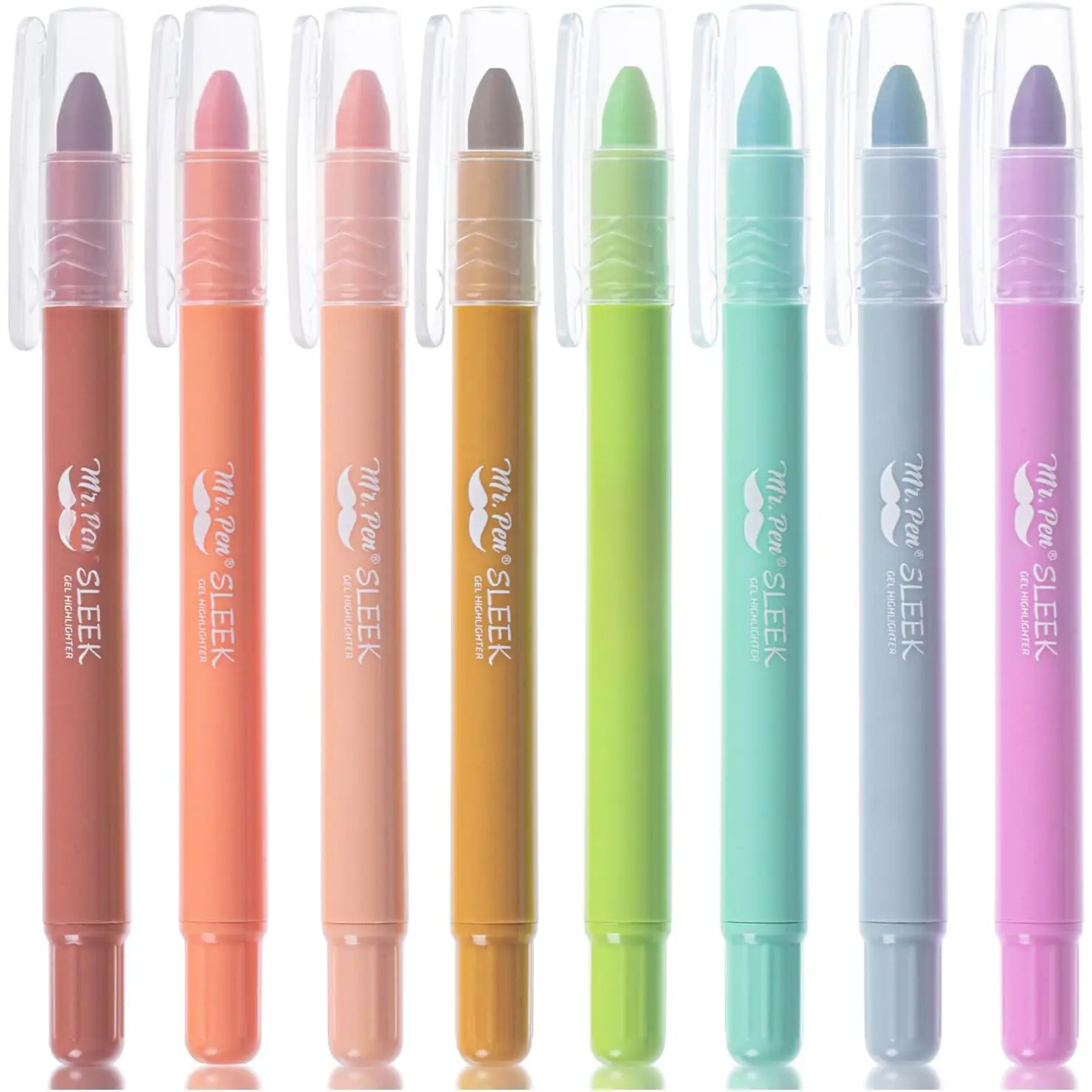Gel Highlighters, 8-Pack Assorted Colors, Finer Tip No-Bleed Markers for Journaling, with Manufacturer Warranty