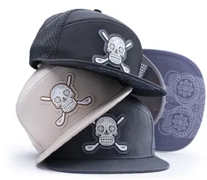 Sugar Skull Golf Snapback Hat - Water Resistant Material