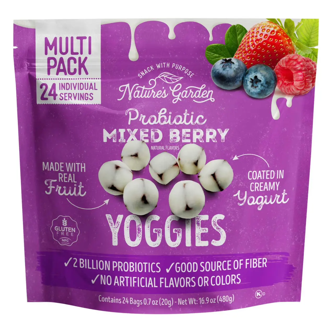 Nature's Garden Probiotic Mixed Berry Yoggies 0.7 oz 24 count Nature's Garden Probiotic Mixed Berry Yoggies 0.7 oz 24 count