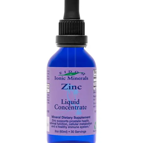 Eidon Ionic Minerals Liquid Zinc Concentrate Supplement 2oz 60ml Gluten Free GMO Free Dairy Free for Immune System & Endocrine Health Healthy Nutrition Supplement Health Supplement Supply