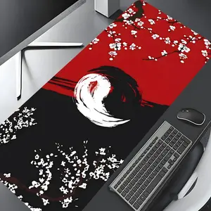Cherry Blossom Pattern Mouse Pad, Rectangle Gaming Mouse Pad, Non-slip Rubber Base Keyboard Mat for Home Office, Cute Desk Accessories