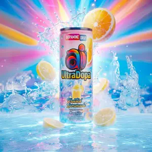 Ai UltraDopa Frosted Lemonade [Ready to Ship] - 12 Cans 12 fl oz Zero Calories Zero Sugar Zero Carbs Neuro-Performance Energy Drink