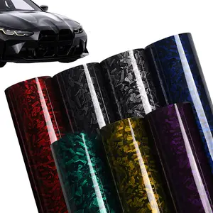 12x59In（1ftx5ft）Forged Carbon Fiber Vinyl Wrap Film,Carbon Vinyl Wrap Adhesive Motorcycle Stickers Decals，Anti-Wrinkle Bubble Free Replacement Car Sticker DIY Interior Exterior