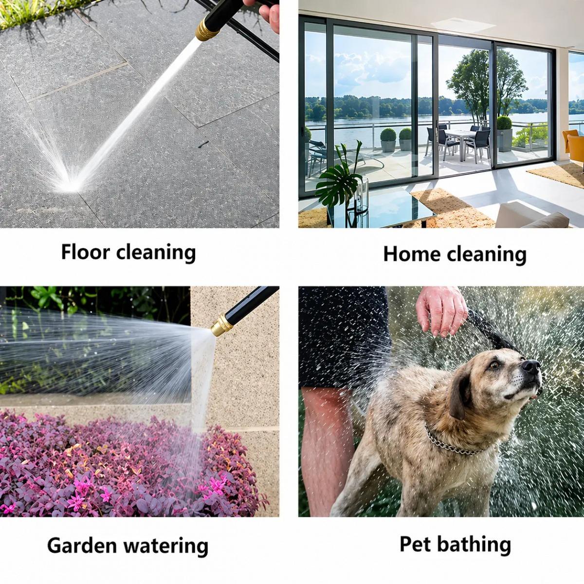 Long‑Handle High‑Pressure Spray Gun, Lightweight Portable Pressure Washer with Adjustable Nozzle, Great for Auto Detailing, Yard Maintenance, Plant Watering and Pet Grooming, Practical Outdoor Gear, Thoughtful Gift for Gardeners & Families