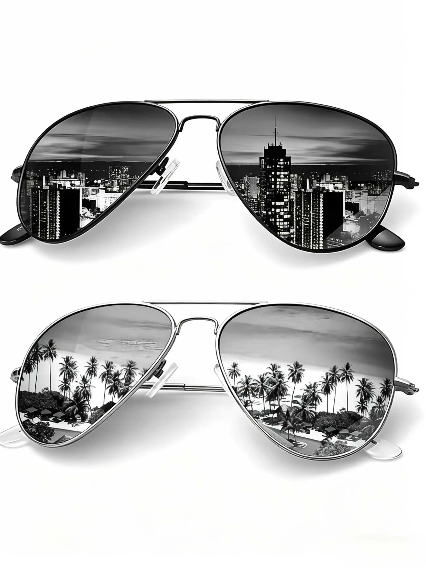 Classic Pilot Sunglasses for Men and Women, Polarized UV Protection, Casual Style, Metal Frame Aviators, All Seasons, UV Protective Eyewear, Decorative Lenses, Casual Shades