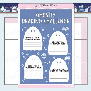 Ghost Reading Challenge Vinyl Planner Stickers | Fnc 1258