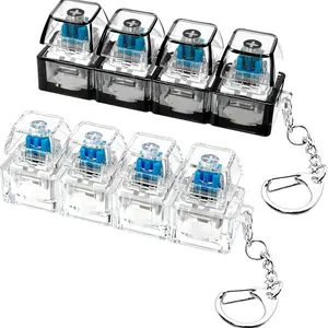 Keyboard Fidget Toy Set, Transparent & Colors, 4-In-1 Design, Fidget Sliders, Ideal for Stress Relief, Perfect Gift for Anxiety Reduction