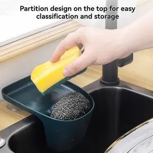 Suction Cup Storage Rack Sink Drain Holes Kitchen Drying Rack Sink Basin Organizer Sponge Holder   Basket Kitchen Drain Shelf Kitchen Washing Sink Strainer Filter Modern Sink Drain, SummerEssentials