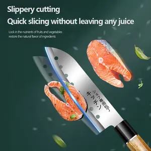 Professional Japanese style kitchen 2-piece set - vegetable cutting knife, sharp blade, suitable for slicing, diced, and chopped, suitable for home kitchens and cooking enthusiasts, durable structure, easy to clean