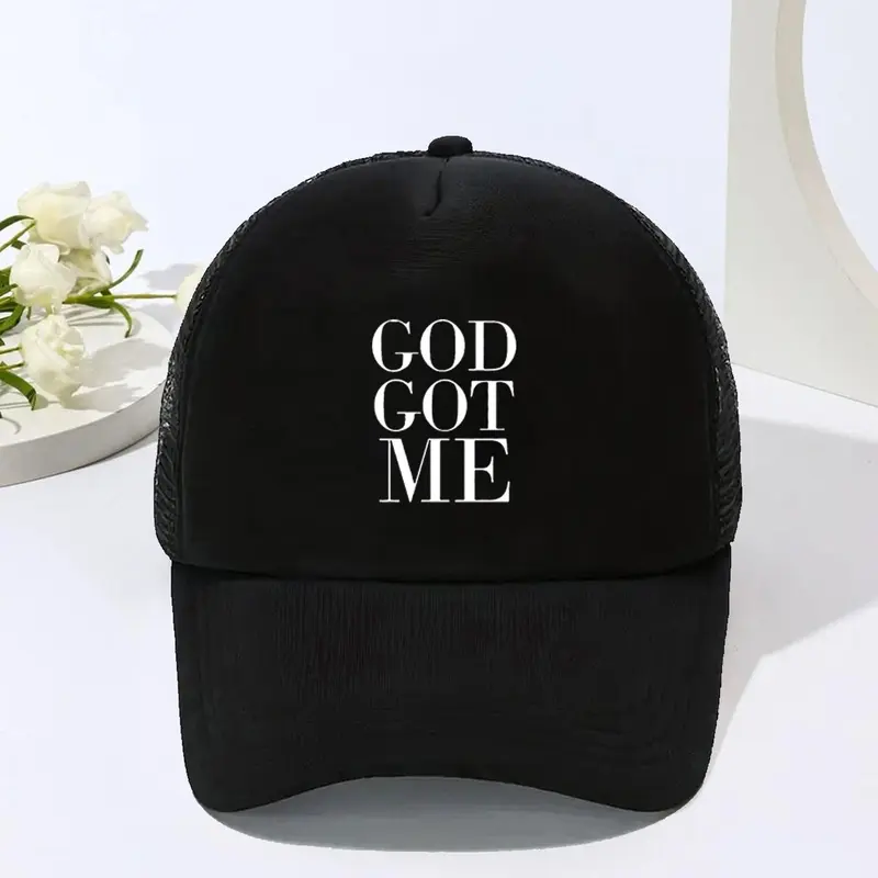 Letter Printing Baseball Cap, Classic Baseball Cap, Casual Versatile Breathable Mesh Baseball Cap, Truck Driver Hat, Graphic Trucker Hat, Graphic Hats, Funny Gift Hat for Men and Women, Black Snapback Cap
