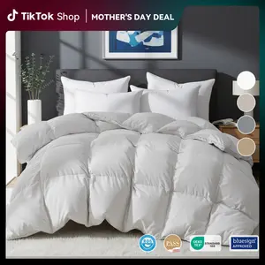 【Mother's day Deal】PEACE NEST Goose Down Comforter Duvet Insert All Season Twin Full Queen King Cal King Medium Warmth Comforter Hotel quality Bedding Sleeping Super Fluffy Soft Machine Washable Duvet for Winter Mother's Day Gift