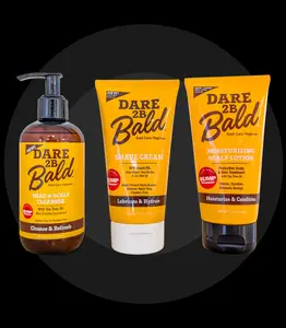 Dare 2B Bald Trio- Head & Scalp Cleanser, Moisturizing Scalp Lotion, & Shave Cream