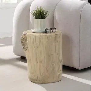 ACME Gene Accent Table, Natural Brown, Simple Design, Ideal for Home or Office Use
