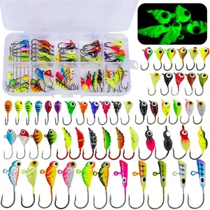 Ice Fishing Jigs Kit Ice Fishing Lures for Walleye Perch Jigs Heads for Ice Fishing Tackle Panfish Crappie Jigs 50PCS/31PCS