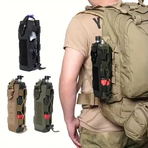 Tactical Molle Water Bottle Pouch, Nylon Material, Outdoor Travel Canteen Cover, Holster Kettle Bag Holder, Radio Carrier Pouch, Durable Outdoor Hiking
