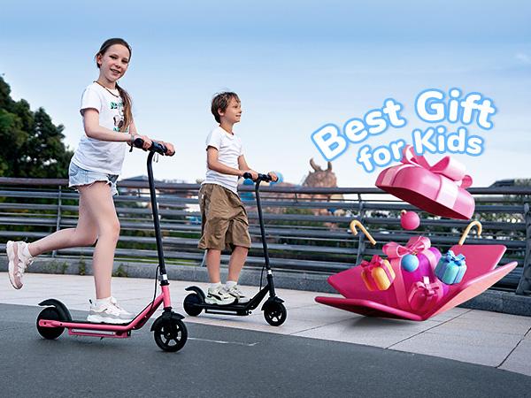 【Kids Love It!】Kids Electric Scooter with LED Display, 6" Solid Tires, 10MPH Top Speed, 150W Quiet Motor, 154lbs Max Load, Lightweight Electric Scooter for Kids Ages 6-14 Boys Girls