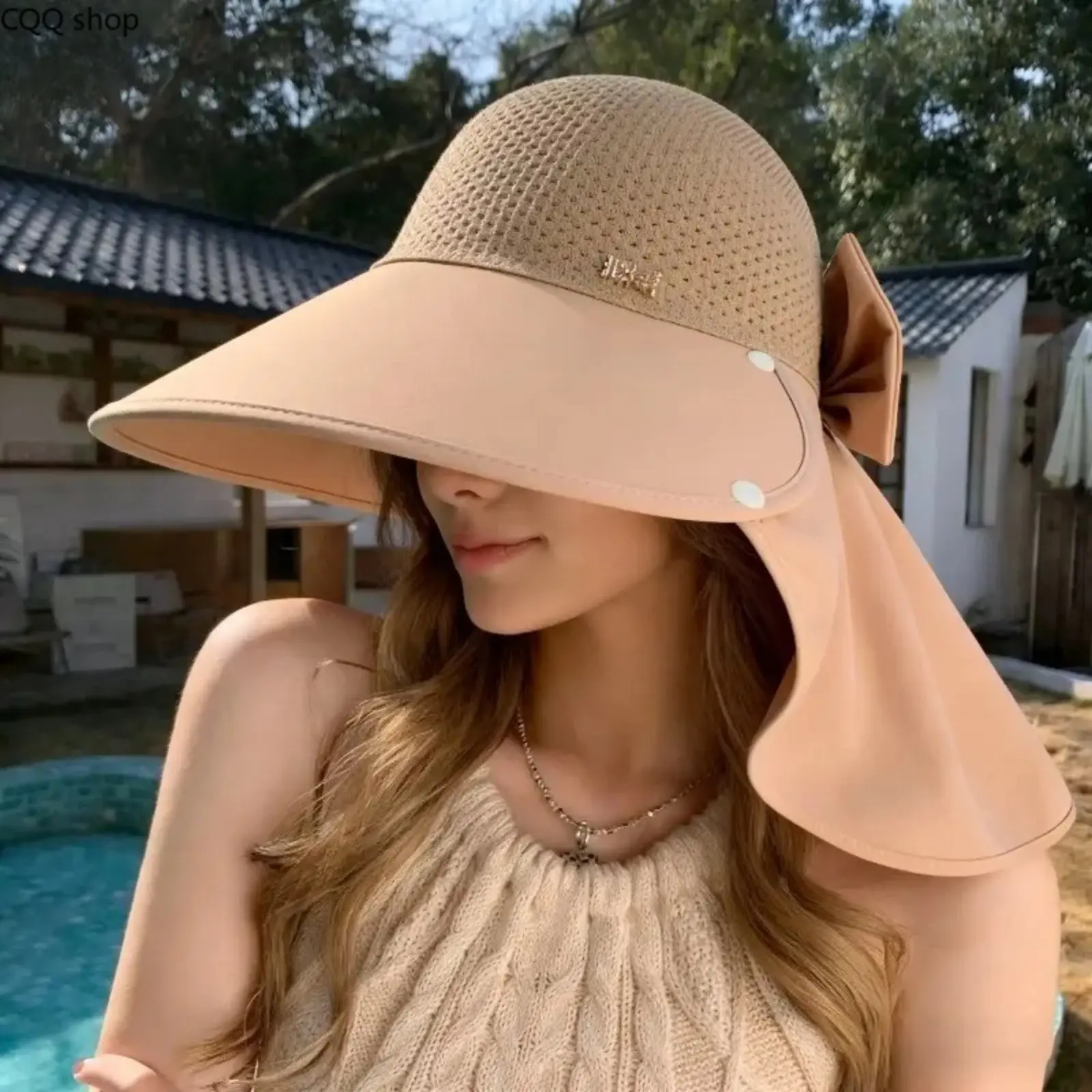 Women's Wide Brim Anti-UV Protective Hat - SPF50+ UPF50 UV Protection, Full Face Cover, Breathable Lightweight Solar Protection Summer Headwear for Cycling, Hiking, Anti-Uv Hats, Breathable Lightweight Hats