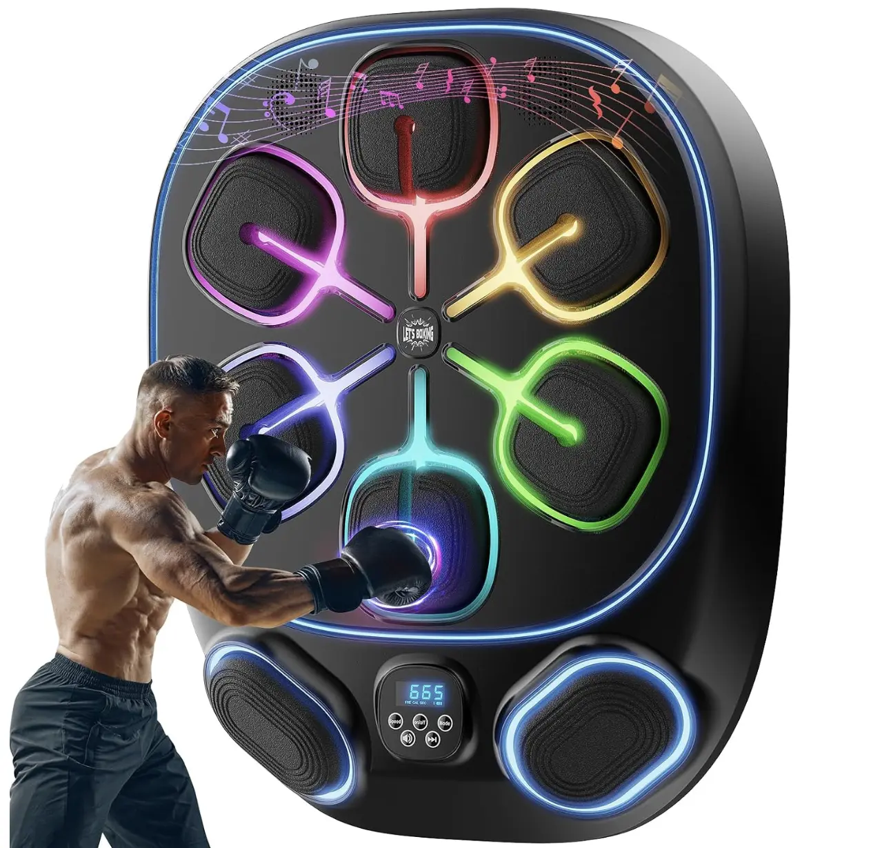 2025 Music Boxing Training Machine for Adults Fitness Equipment Durable Dummy Punching Bag Boxing Machine - Large Family Fun Health Fitness Black Friday Christmas Gift Present Gym Digital Essential Smart Use Installation Furnish Dad Son House