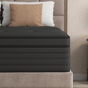 BOMASS 12" 14" Twin Full Queen King Size Mattress Gel Memory Foam Individual Pocket Spring Hybrid  Black Mattresses Medium Firm Pressure Relief Bed In box summergarden