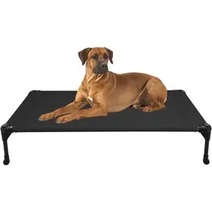Cooling Elevated Dog Bed, Portable Raised Pet Cot with Washable & Breathable Mesh, No-Slip Feet Durable Dog Cots Bed for Indoor & Outdoor Use, Large