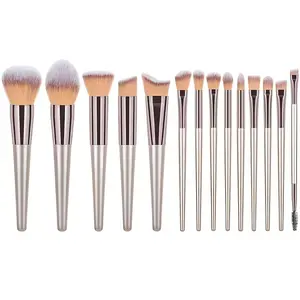 14-Piece Premium Synthetic Makeup Brush Set for Foundation, Powder, Concealers, Eye Shadows, and Blush