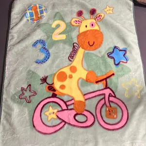 Soft Plushy Small Green Giraffe Blanket - Perfect for Snuggling and Relaxing