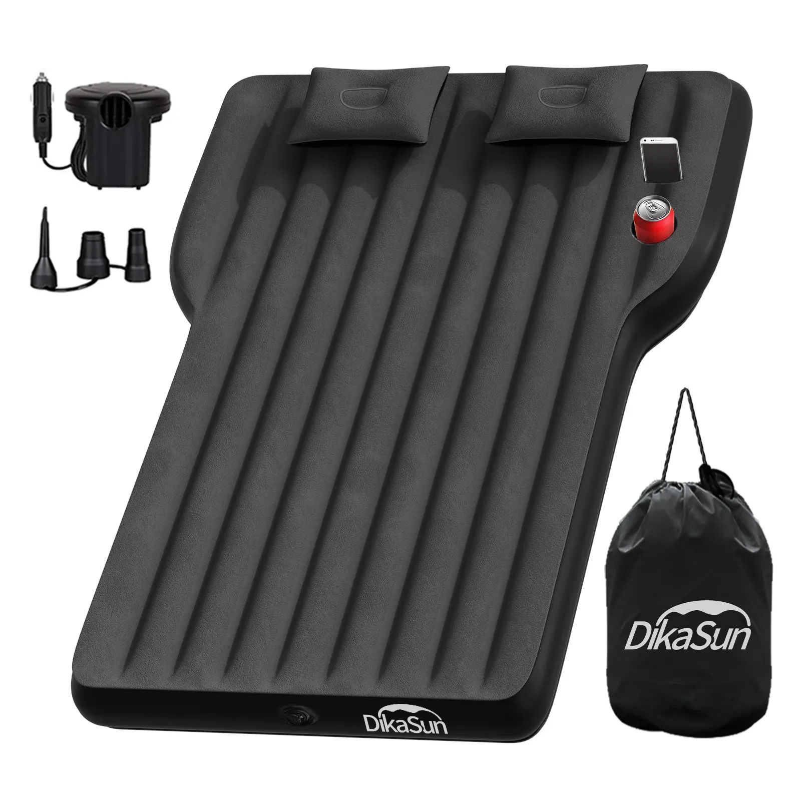 Car air Mattress for Tesla Model Y-Leakproof PVC Fabric Thick Inflatable Airbed, SUV Sleeping Pad with Car Air Pump, 2 Pillows, Unique Camping Gear