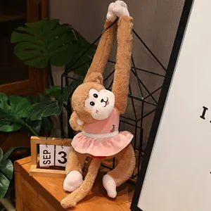 Entwined Love Monkeys Plush Duo Long-Arm Hugging Stuffed Pair with Velvet Fur for Couples' Milestones/Cozy Nest Decor