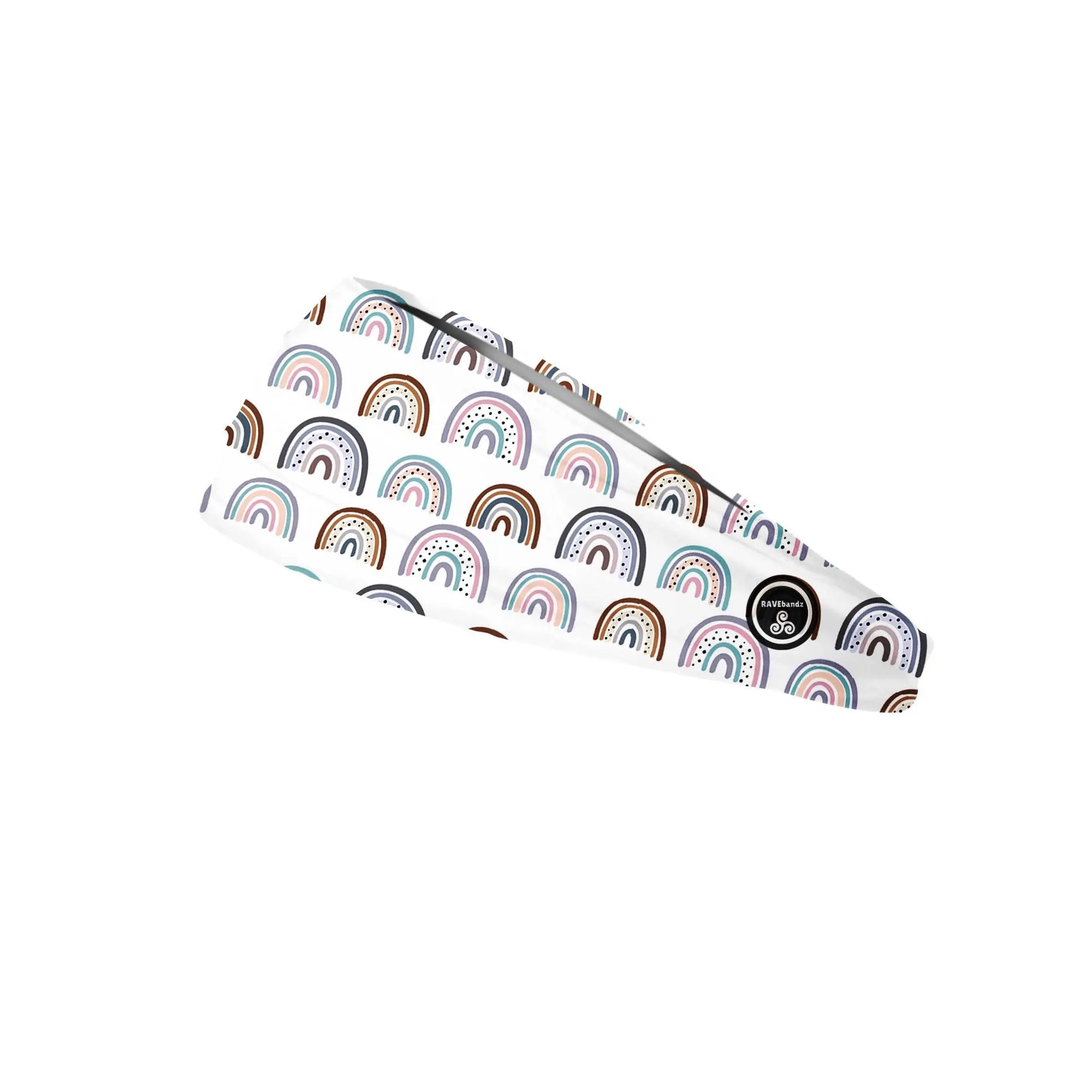 RAVEbandz The Pro - Wide Stretch Headband (Boho Rainbows)