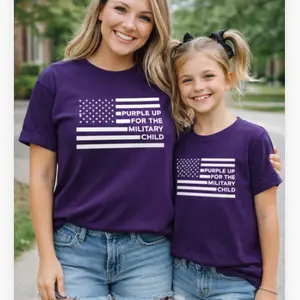 [Made in USA] #Youth and Adult Purple Up For Military Shirt, Month of the Military Child merch fopr Mom, Military Purple Up Day Tee For Military Mom, Wife, Graphic tee, Y2k Style Print