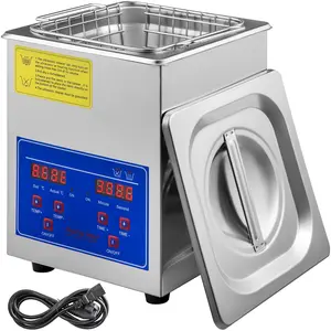 【DealsForYouDays】VEVOR 2L Digital Ultrasonic Parts Cleaner, 40kHz 100W Professional 304 Stainless Steel Cleaner with Timer, 110V 10.4"x9.4"x11.4" 2.8kg 1 Set for Jewelry, Watches, Small Parts (Fathers Day Pick)