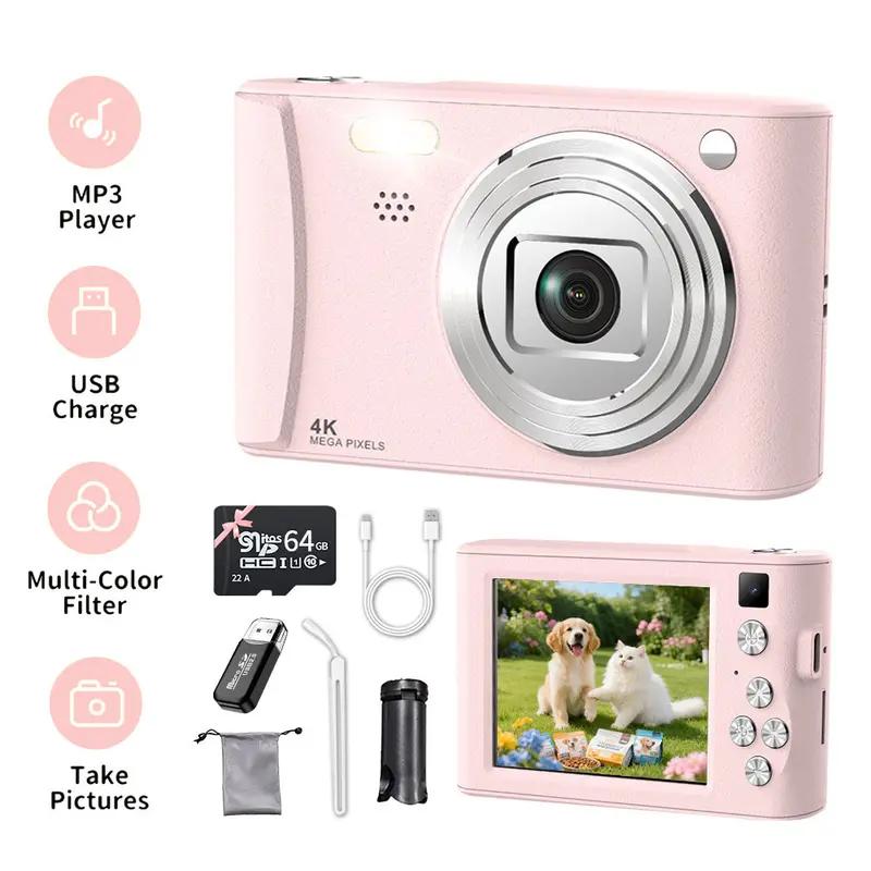 Digital Camera for Photography Vlogging Video Camera with 2.4'' Screen 64GB SD Card Point, Shoot Compact Travel Vintage Cameras excellent gift for Birthday and Back-to-School Gift, Christmas Gift
