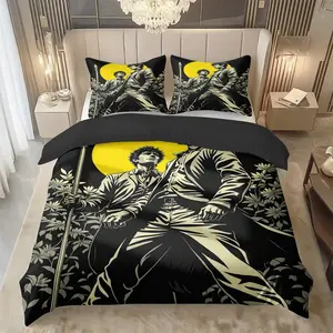 2/3 Pcs Guardian Under The Moonlight Theme Pattern Bedding Duvet Cover Set (1* Duvet Cover +1/2* Pillowcase, Core-free), Machine Washable, Zipper Seal, Multiple Sizes Suitable For All Seasons, Suitable For Bedrooms,guest Rooms, Perfect Gift Festivals