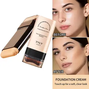 Brush-Tip Concealer Foundation Hybrid Cream - Enhance Makeup Long Lasting Pigmented, Natural Soft Daily Look
