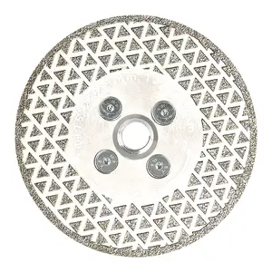 LOZLIN 4.5" Double-Sided Diamond Cutting Blade -Electroplated Grinding Disc for Tile Marble Granite Cutting & Grinding 5/8-11 Flange nut for Angle Grinder